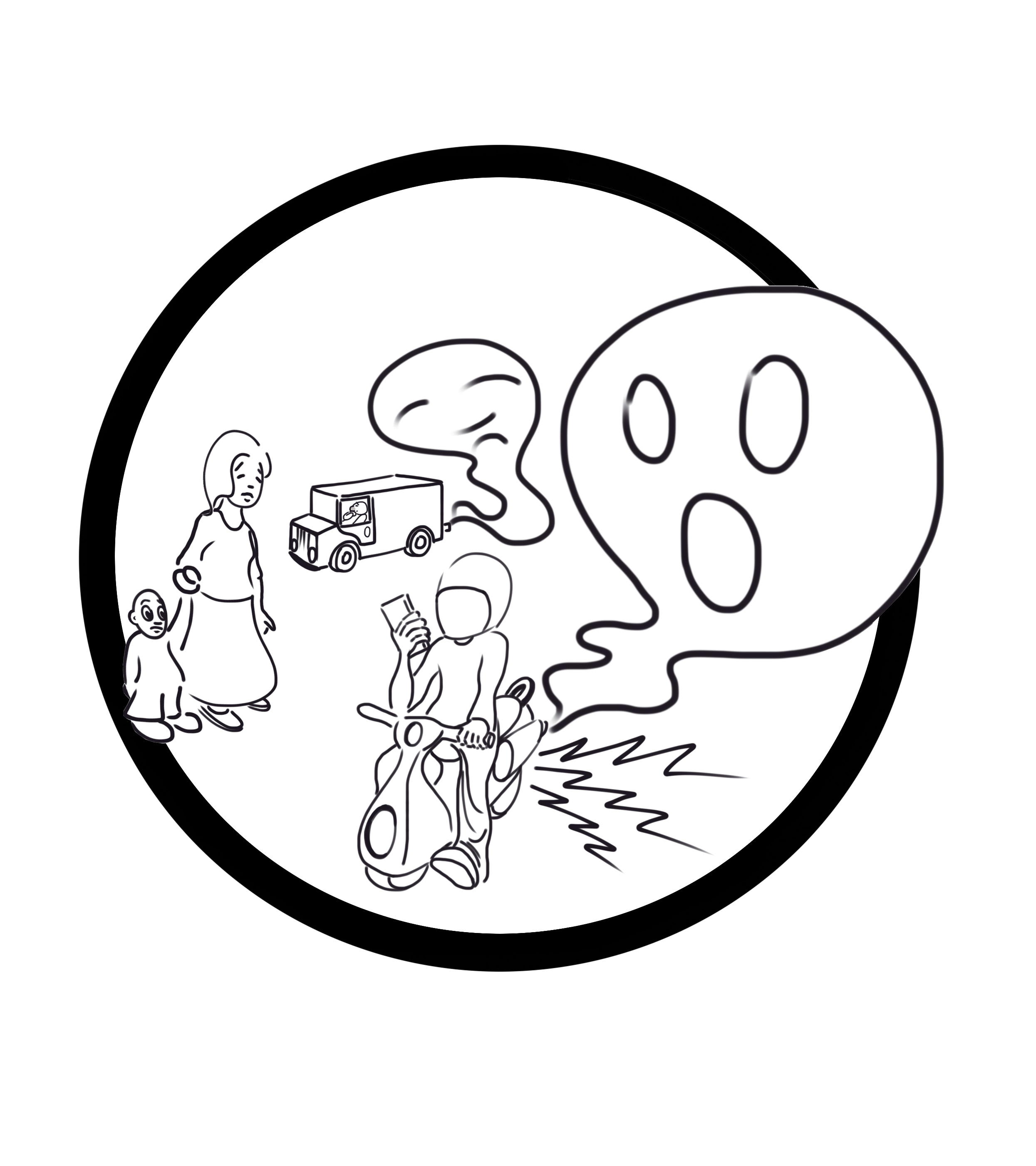 'Protect children's health. Please turn off your engine when you stop'. '保護小孩子的健康。停車請熄火’。