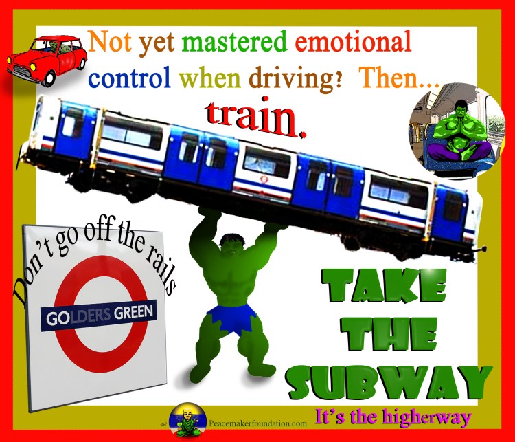 Go Green Take the Subway (For America), Hulk lifting train,  